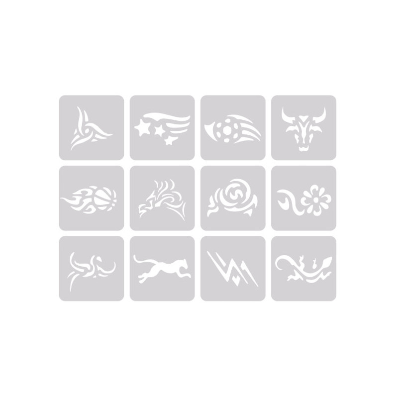 Bifull Kit Tatuaggio Capelli 12 Modelli