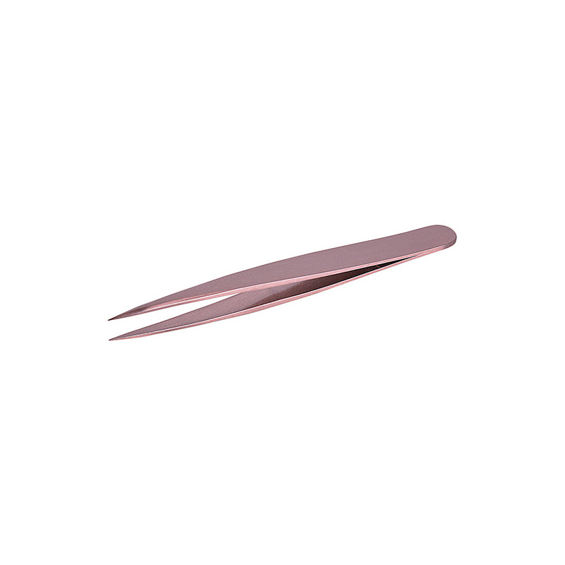 Bifull Pinzette Ergonomiche Rosa Bronzo Punta Fine 9,5cm