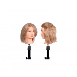 Manichino Testa Bifull Biondo Chiaro 35-40cm 100% Capelli Umani Ragazza Biondo Chiaro 40