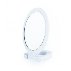 Bifull Specchio a Conchiglia Bianco 12,3cm Supporto Multifunzionale