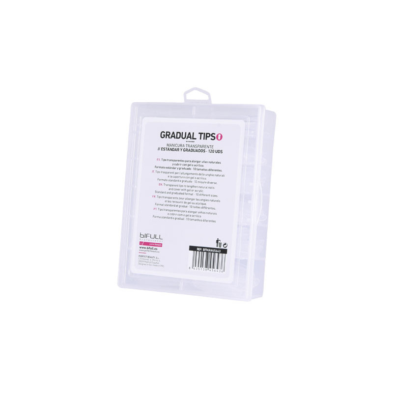 Bifull Gradual Tips 120 pcs Trasparenti con formato standard e graduato