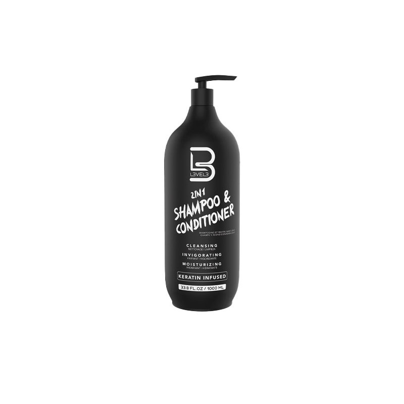 L3vel3 2 in 1 Shampoo e Balsamo con Cheratina (1000ml)