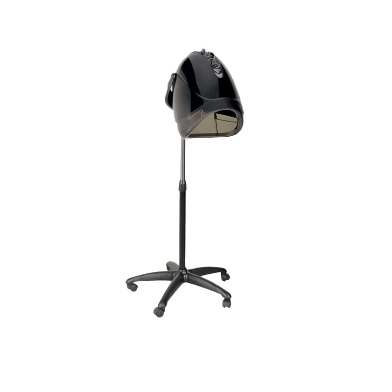 Asciugacapelli a colonna con cappuccio Perfect Beauty 3 velocità 3v ionico nero con supporto