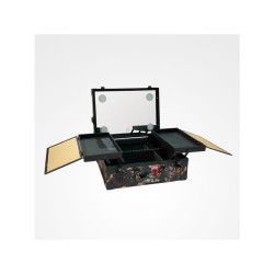 Perfect Beauty Bifull Professionale Tavolo Trucco Portatile Vanity Case Barocco Giallo