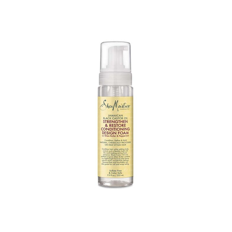 Shea Moisture Ricino Nero Giamaicano Rinforza e RIPRISTINA Schiuma Modellante Condizionante (222ml)