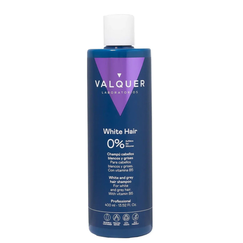 Shampoo Valquer per Capelli Bianchi e Grigi Zero (400ml)