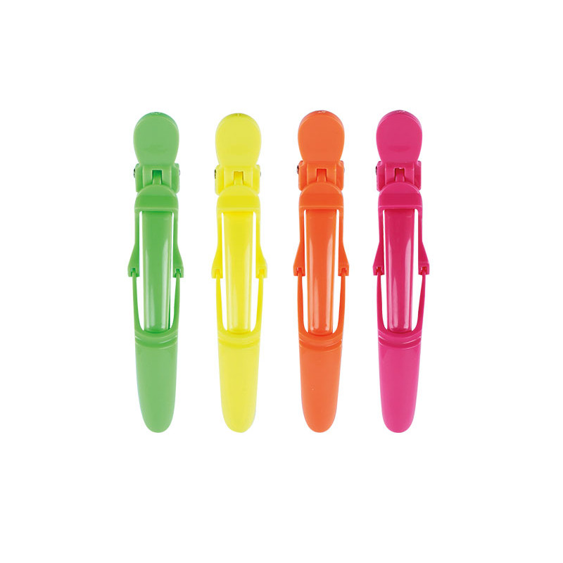 Set di Clip per Capelli Professionali Wad Giallo, Rosa, Verde, Arancione 4pz/Scatola