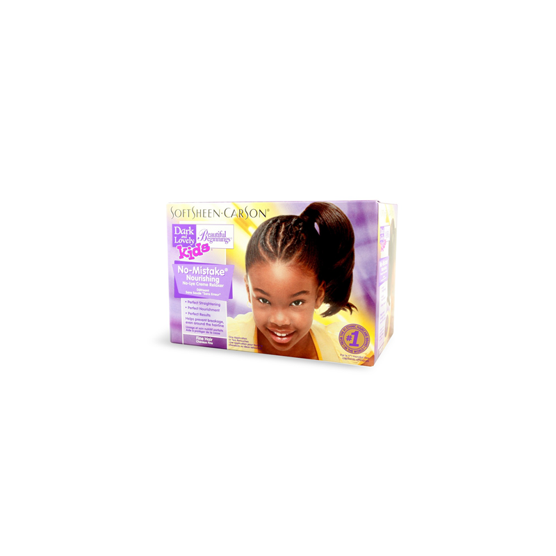 Kit di rilassamento per capelli lisci Dark and Lovely Kids per ragazze con capelli fini