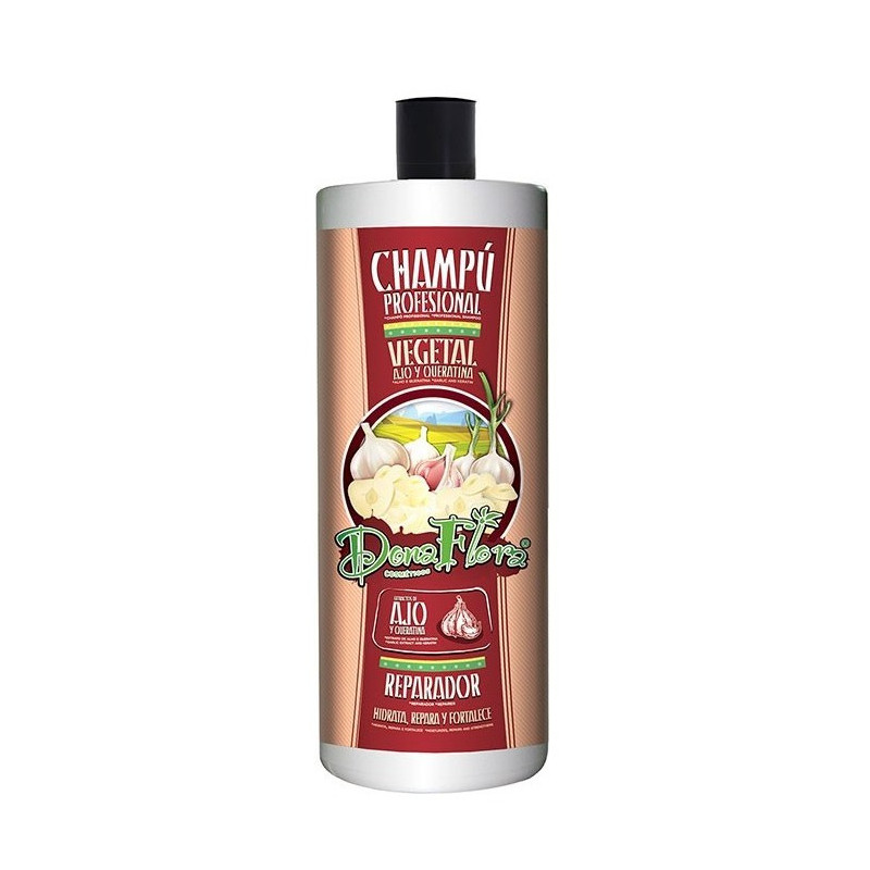 Dona Flora Shampoo Riparatore all'Aglio e Cheratina (1000ml)