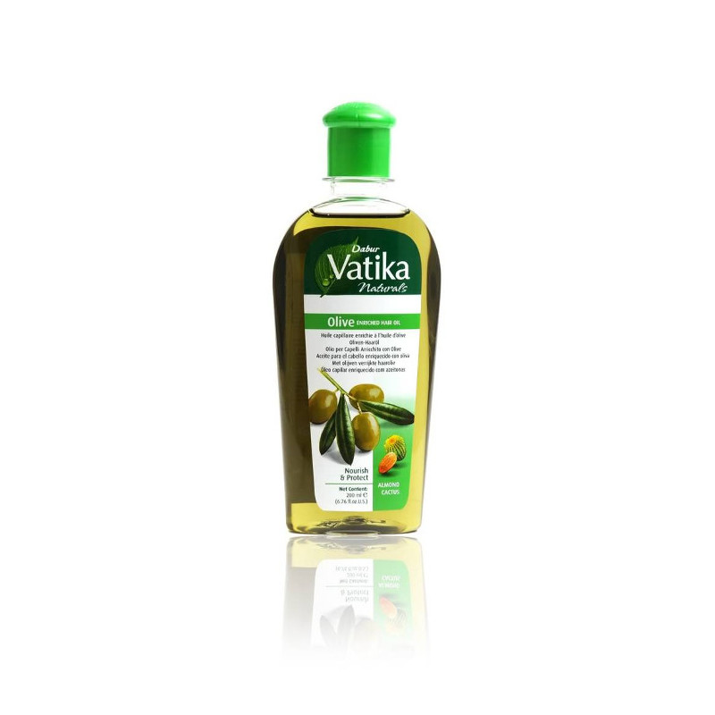 Vatika Olio per Capelli Arricchito con Olio d'Oliva Vergine (200ml)