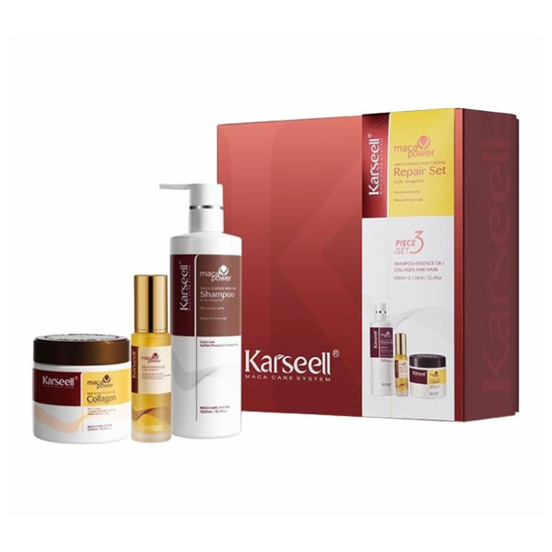 Karseell Confezione Shampoo+Olio di Argan+Maschera al Collagene