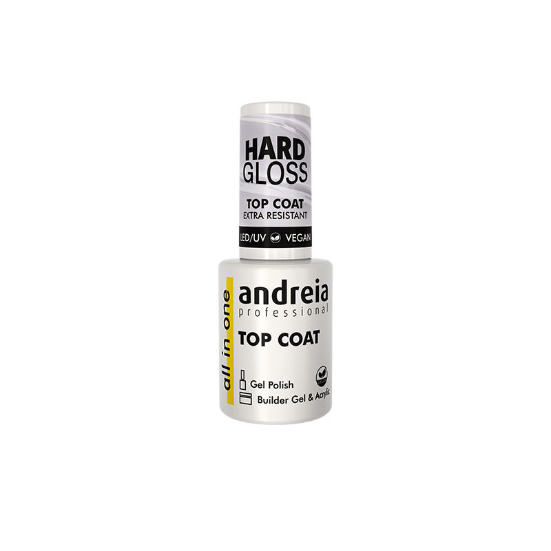 Andreia Tutto in Uno Top Coat Lucido Rinforzante - Extra Resistente - Vegano (10,5ml)