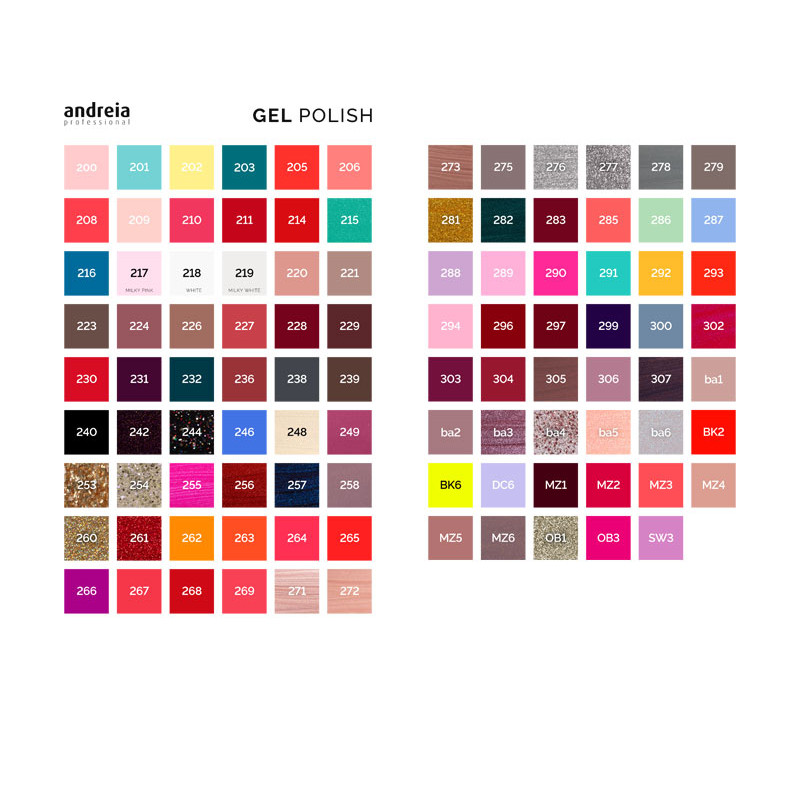Andreia Cartella Colori Smalto Gel