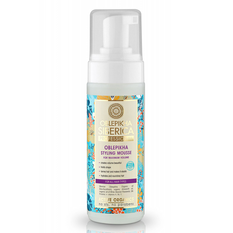 Natura Siberica Oblepikha Mousse per lo Styling per il Massimo Volume (150ml)