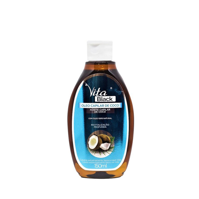 VitaBlack Olio di Cocco per Capelli Rivitalizzazione Profonda 100% Naturale (150ml)
