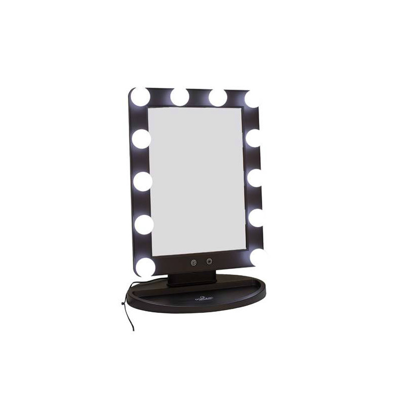 D'orleac Specchio da toeletta nero con luce