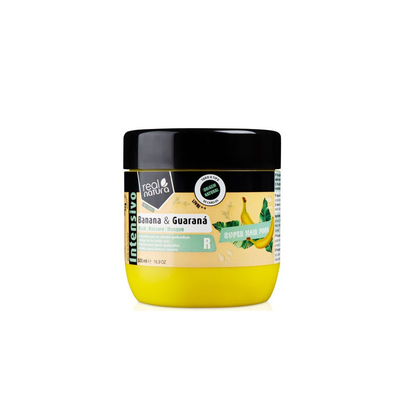 Real Natura Maschera Super Alimento per Capelli Banana e Guaranà (500ml)
