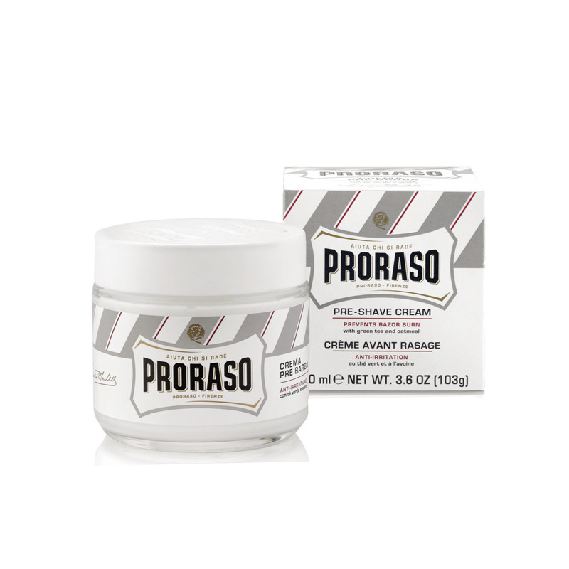 Crema Proraso White Line Pre e Post Barba Tè Verde/Avena (100ml)