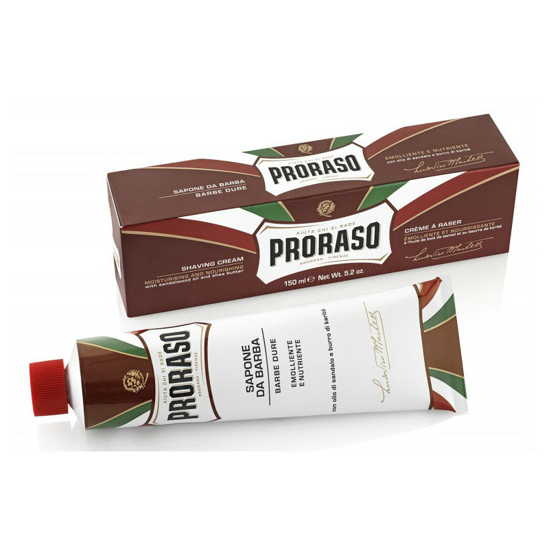Crema da barba Proraso Red Line in tubo Burro di karité (150ml)